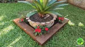 Использование старых шин для создания клумбы  Идеи для сада