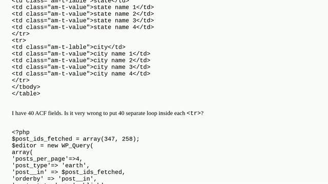 Wordpress: How to show correct td of table tags in wp_query loop смотреть онлайн