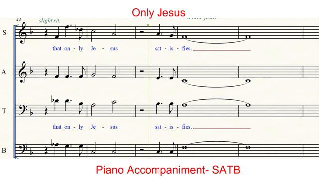 Only Jesus | Choir | Solo | Piano | Accompaniment | SATB | Minus One смотреть онлайн