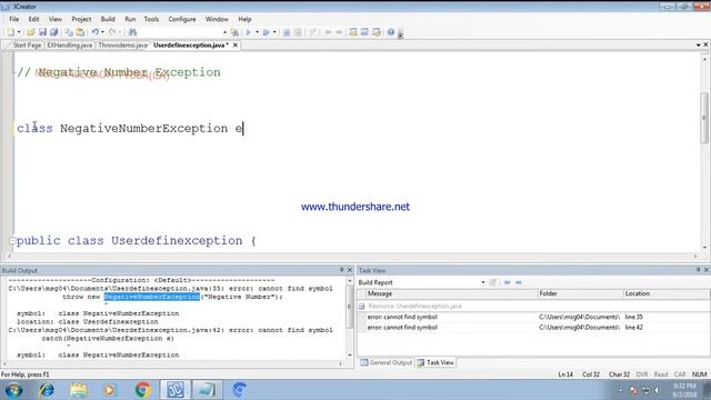 JAVA-USER DEFINED EXCEPTION -E.X . Negative Number exception in Java смотреть онлайн