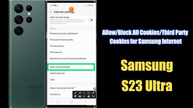 How to Allow/Block All Cookies/Third Party Cookies for Samsung Internet Samsung Galaxy S23 Ultra смотреть онлайн