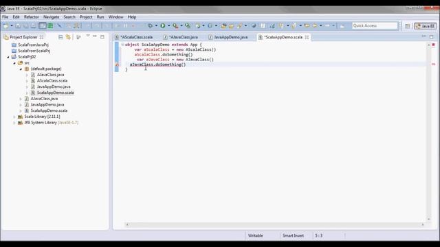 Scala Tutorial 02 (mix Java and Scala code) смотреть онлайн
