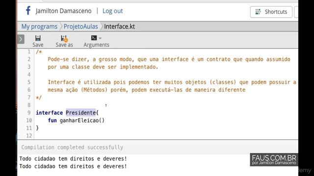 Curso kotlin - Interface 20 смотреть онлайн
