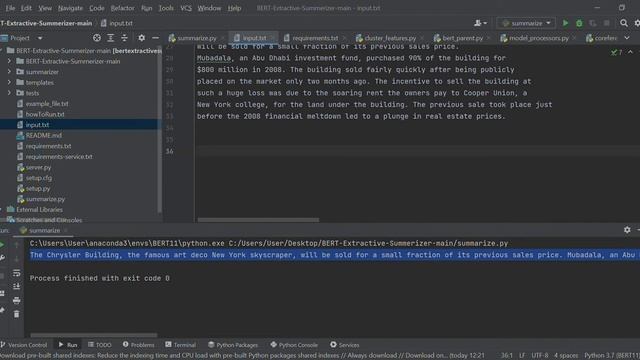 BERT Extractive Text Summarizer смотреть онлайн