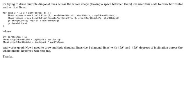 java - Drawing multiple diagonal lines on a BufferedImage (2 Solutions!!) смотреть онлайн