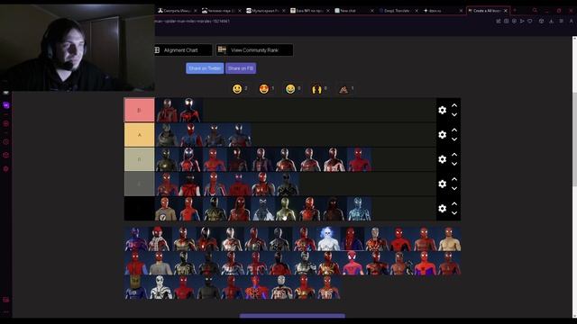 ТИР ЛИСТ ПОЧТИ ВСХ КОСТЮМОВ ЧЕЛОВЕКА ПАУКА смотреть онлайн