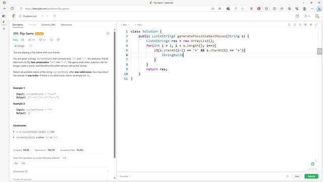 LeetCode 293 | Flip Game | String | Debug | Java смотреть онлайн