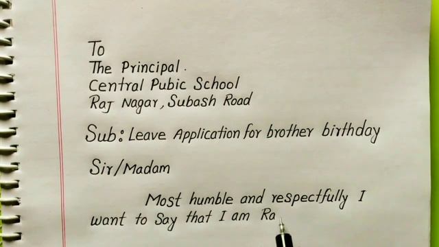 Leave Application For Brother Birthday | letter Writing On Brother birthday Leave смотреть онлайн