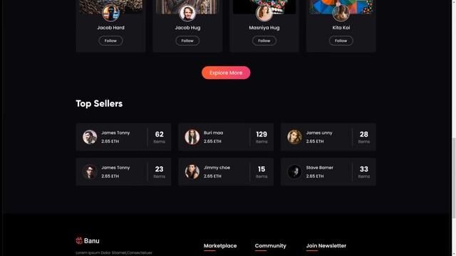 Banu - NFT Marketplace Figma Template NFT crypto asset смотреть онлайн