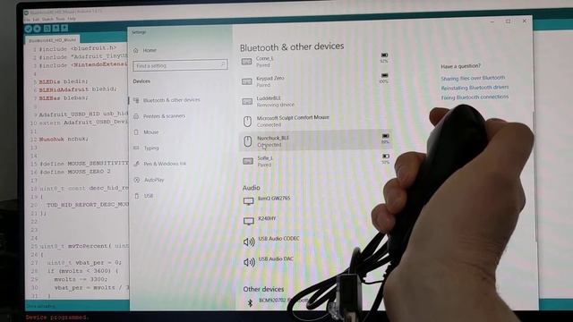 Nunchuck BLE Mouse using BlueMicro840 and Wii Nunchuck Pro Micro Aadapter смотреть онлайн