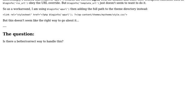 Wordpress: Conditional config WP_HOME/WP_SITEURL does not update bloginfo('template_url')? смотреть онлайн