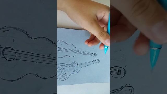 Как легко нарисовать гитару. смотреть онлайн