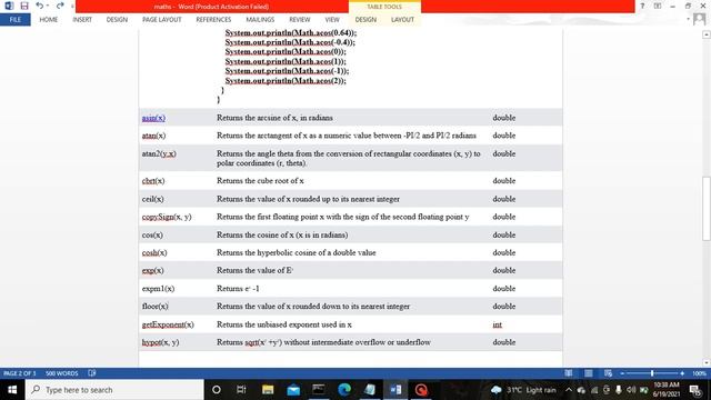 JAVA: math.h FUNCTION смотреть онлайн