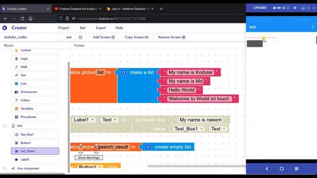 How to add Search option with Firebase Database Part 06 in kodular bangla || World ICT Touch смотреть онлайн