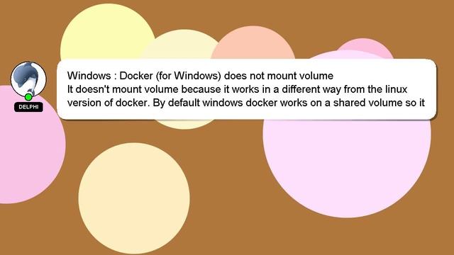 Windows : Docker (for Windows) does not mount volume смотреть онлайн