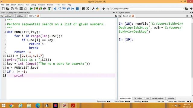 Python Lab Part 24:Perform sequential search on a list of given numbers смотреть онлайн