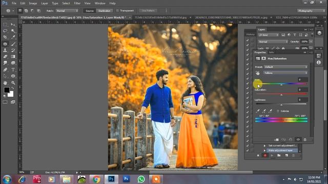 Pre Wedding Photo Editing in Photoshop || Gold Effect in Camera raw filter смотреть онлайн
