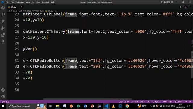 PYTHON TIP CALCULATOR CUSTOMTKINTER MODERN TKINTER PROJECT смотреть онлайн