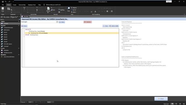 Microsoft Access - Improved SQL Editor смотреть онлайн