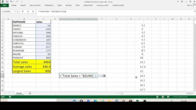 Multiple formula in single cell | apply multiple formulas one cell excel | Excel tips and tricks, смотреть онлайн