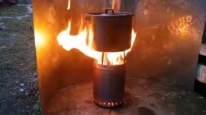 Печка щепочница-чурочница из термоса