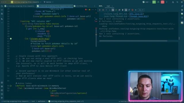 How to write tests for HTTP requests: with-redefs vs Wiremock? смотреть онлайн