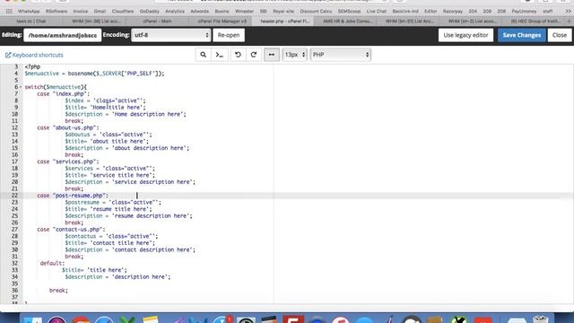 how to add or change title and meta description in php website using header php file смотреть онлайн