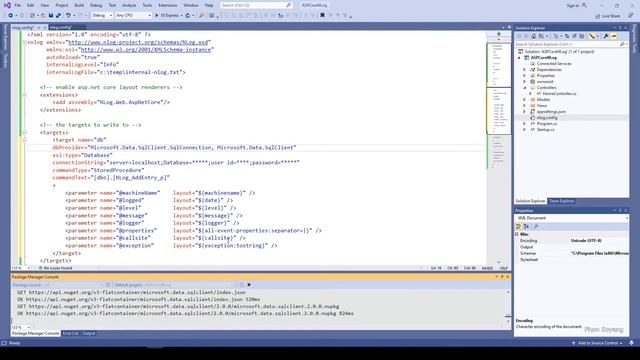 ASP Core MVC save log into database using NLog смотреть онлайн