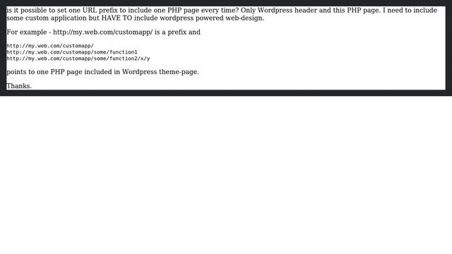 Wordpress: URL prefix to include one PHP page смотреть онлайн