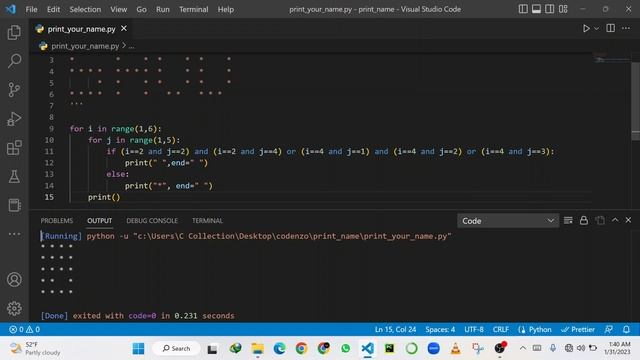 #51 Print You Name using * || Python nested loops || Python Course For Absolutely Beginners смотреть онлайн