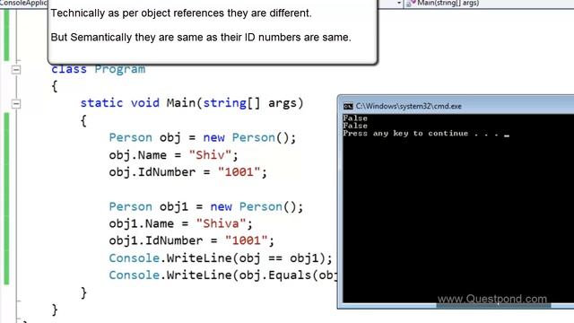 C# == vs Equals ( C# Tutorial) смотреть онлайн