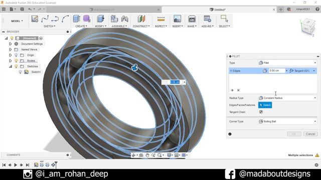 How to design a ball bearing in Autodesk Fusion 360 | Fusion 360 Tutorial смотреть онлайн