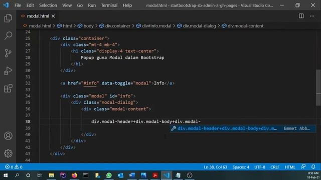 Popup guna Modal dalam Bootstrap смотреть онлайн