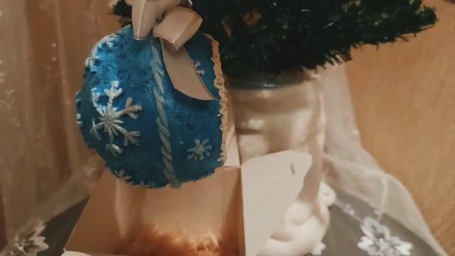 Елочные игрушки. Шар на елку "Веселый снеговик". Обзор работ смотреть онлайн