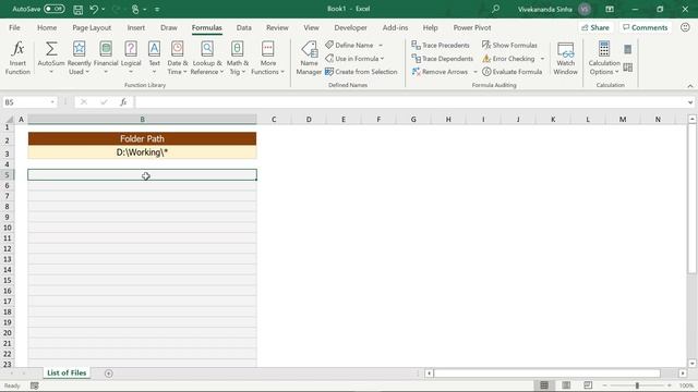 List of Files in a Folder using Excel Formula | Vivekananda Sinha | Video 59 смотреть онлайн