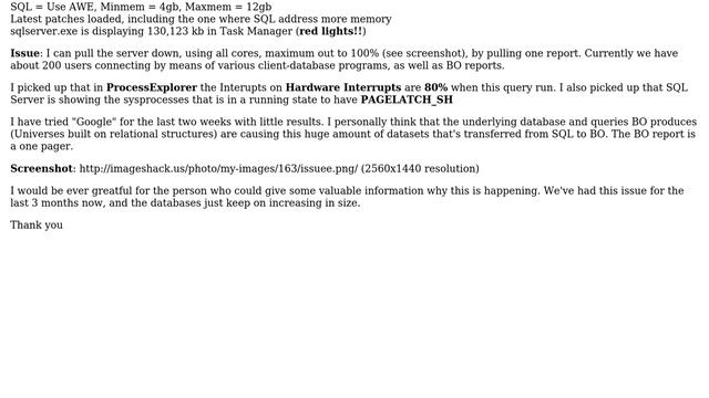 DevOps & SysAdmins: SQL Server 2000 HIGH CPU Usage with BusinessObjects reports (unsolvable?) смотреть онлайн