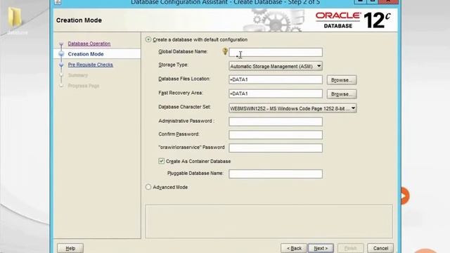 Oracle 12 c - creating database смотреть онлайн