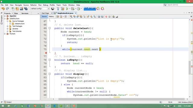 Delete first & last Node from list [SingleLinkedList] Part 4 смотреть онлайн