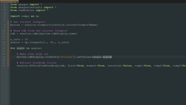 How to use Python scripts to make free-body force diagrams in Abaqus смотреть онлайн