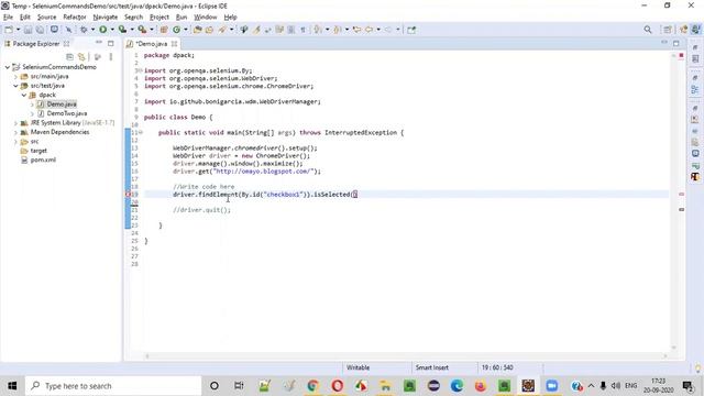 isSelected() Command - Selenium WebDriver смотреть онлайн