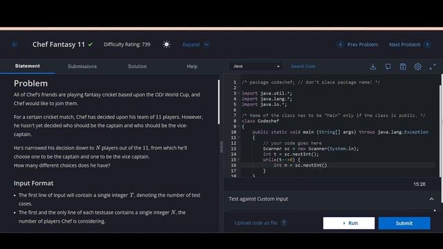 CodeChef Chef Fantasy 11 Problem Solution || #FIZZBUZZ2303 #codechef #codechefsolution #Starters106 смотреть онлайн