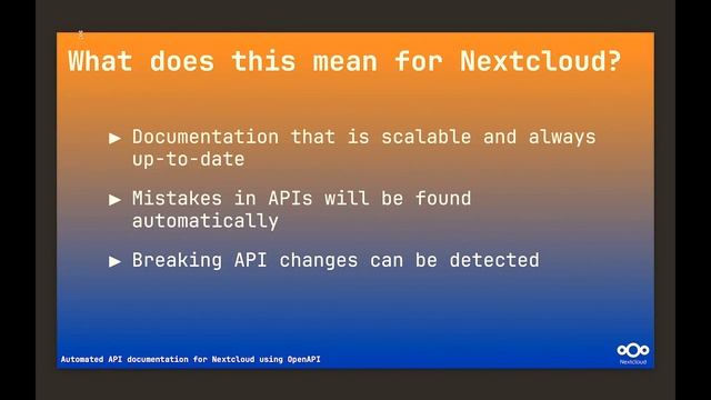 Automated API documentation for Nextcloud using OpenAPI | Nextcloud Conference 2023 смотреть онлайн