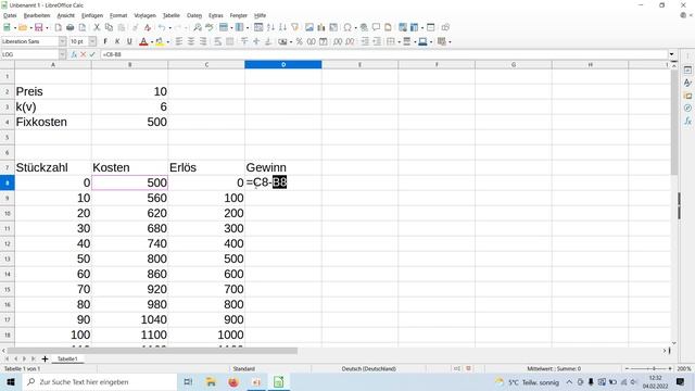 Break-Even-Analyse Mit Excel / Libre Office