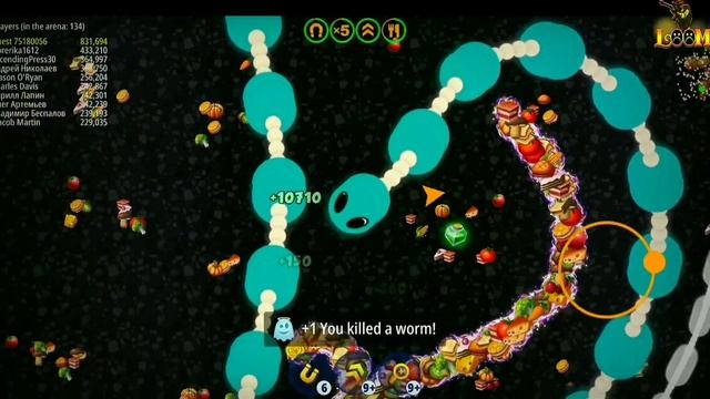 Worms zone io Hungry Snake part-2 | Hungry Snake Best Gameplay Part-2 |Hungry Snake rank 1 Gameplay смотреть онлайн