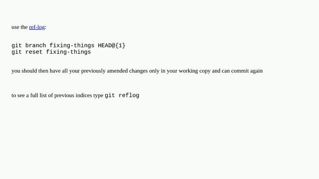 How to undo "git commit --amend" done instead of "git commit" смотреть онлайн
