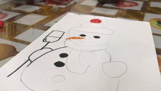 Как легко и просто нарисовать снеговика☃️⛄️#4 смотреть онлайн