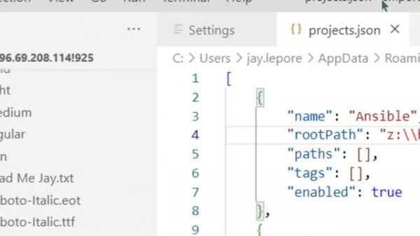 Visual Studio Code - Project Manager Extension