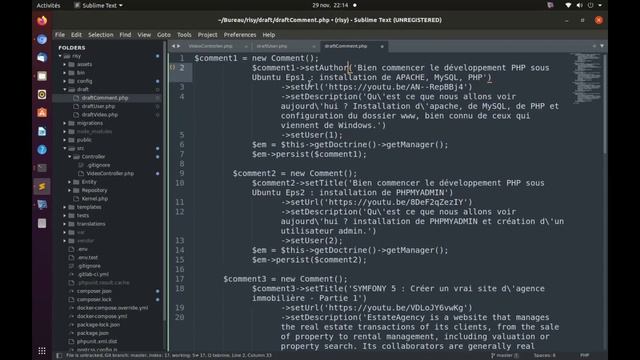 RISY 14 : CRÉER EN UTILISANT DU CODE UN ENREGISTREMENT (Symfony 5) смотреть онлайн