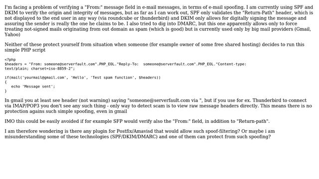 DevOps & SysAdmins: "From:" e-mail header spoofing - how to verify such mail? смотреть онлайн