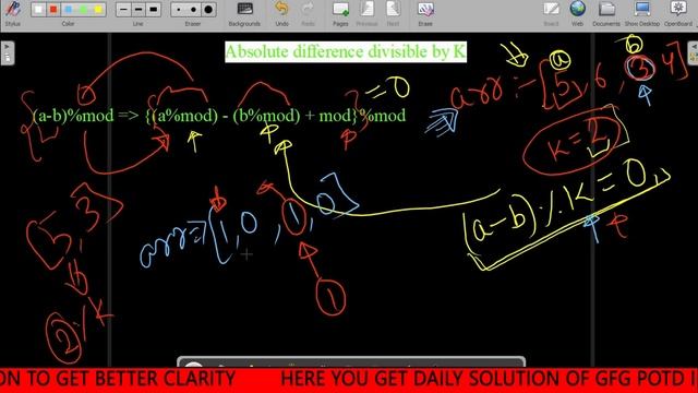 Absolute difference divisible by K || Map || Maths || GFG POTD || JAVA Code || C++ Code || Hindi || смотреть онлайн